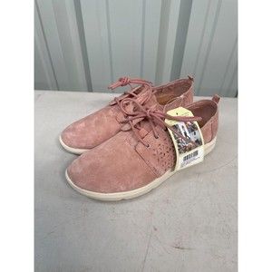 TOMS 10011744 Del Rey Lace Up Womens Sneakers Shoes Casual Pink NEW Size 9 Suede